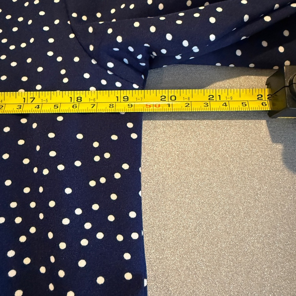 Navy Polka-dot Layered Ruffle Swing Shift Dresses - Picture 11 of 12